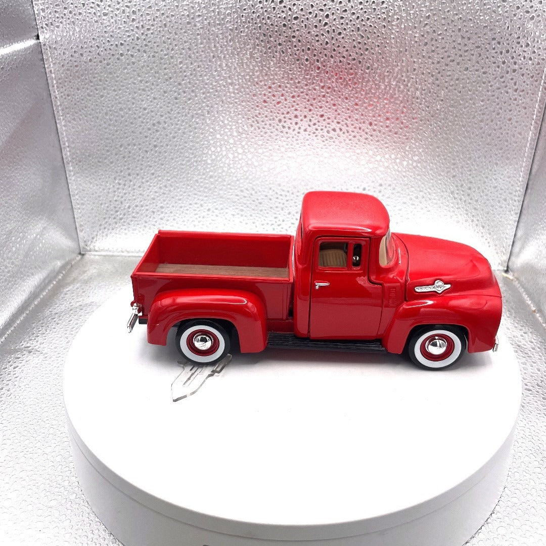 Motor Max 1955 Ford F-100 Pickup Red Die Cast, Scale: 1/24, No. 79341 passenger side view