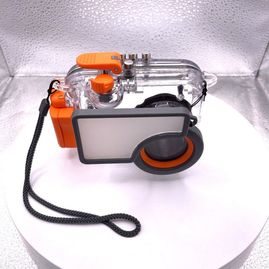 EXILIM 40mm/130ft Waterproof Case EWC-80 CASIO Underwater Camera Case front/top view