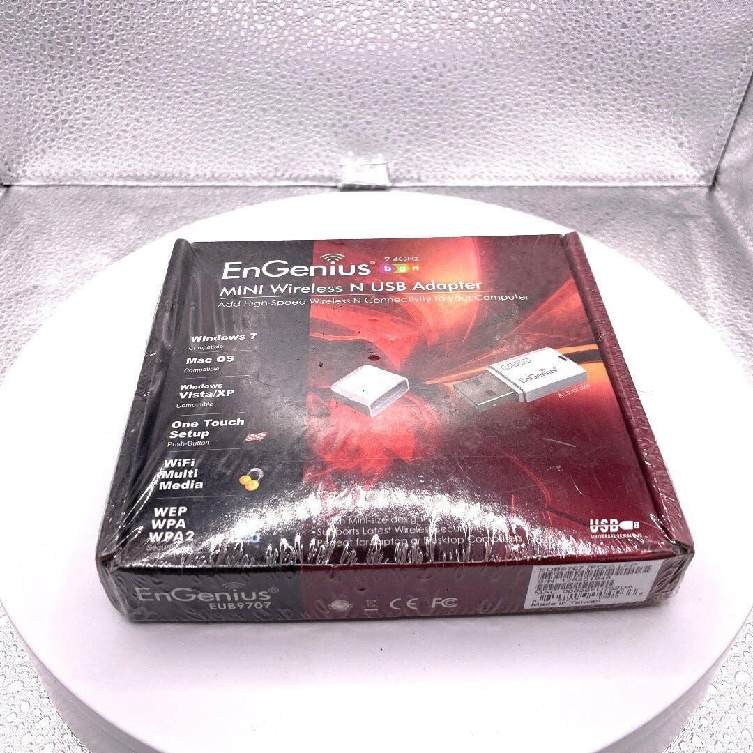 EnGenius 2.4GHz Mini Wireless N USB Adapter front of package sealed