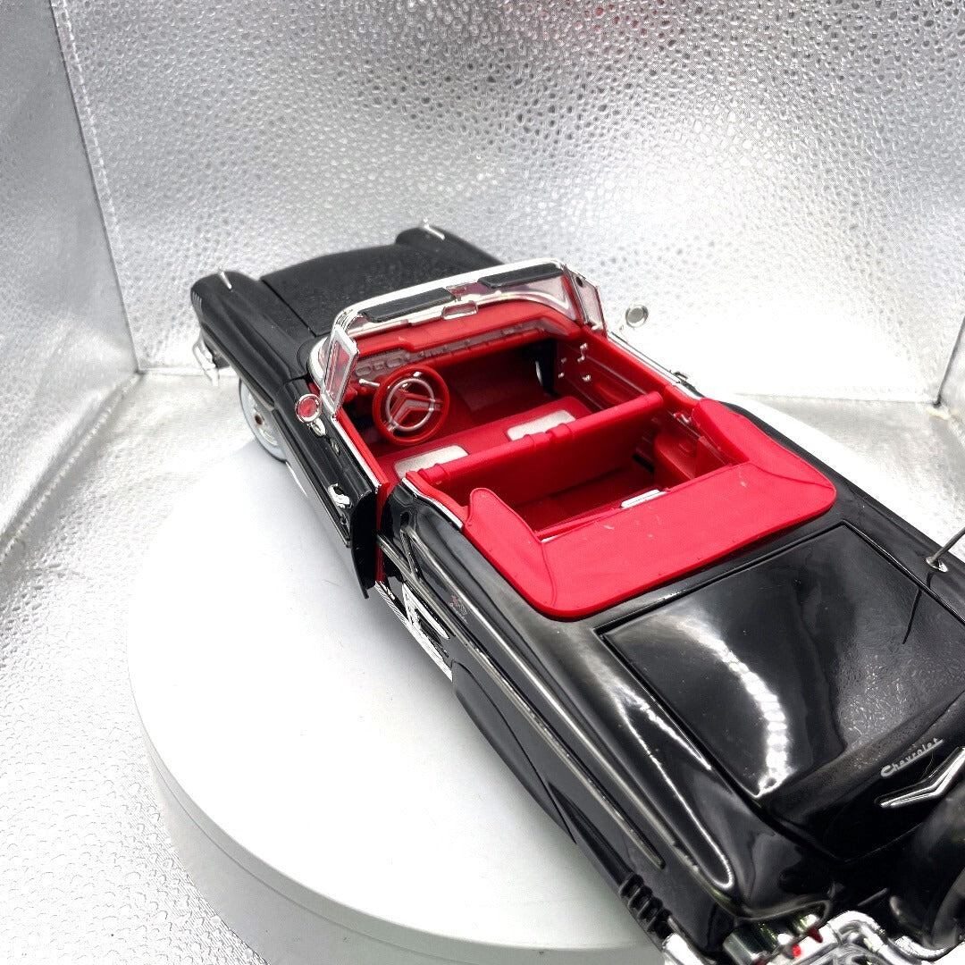 Motor Max 1958 Chevrolet Impala Black, Scale 1:18 No 73112
 driver's side/rear view