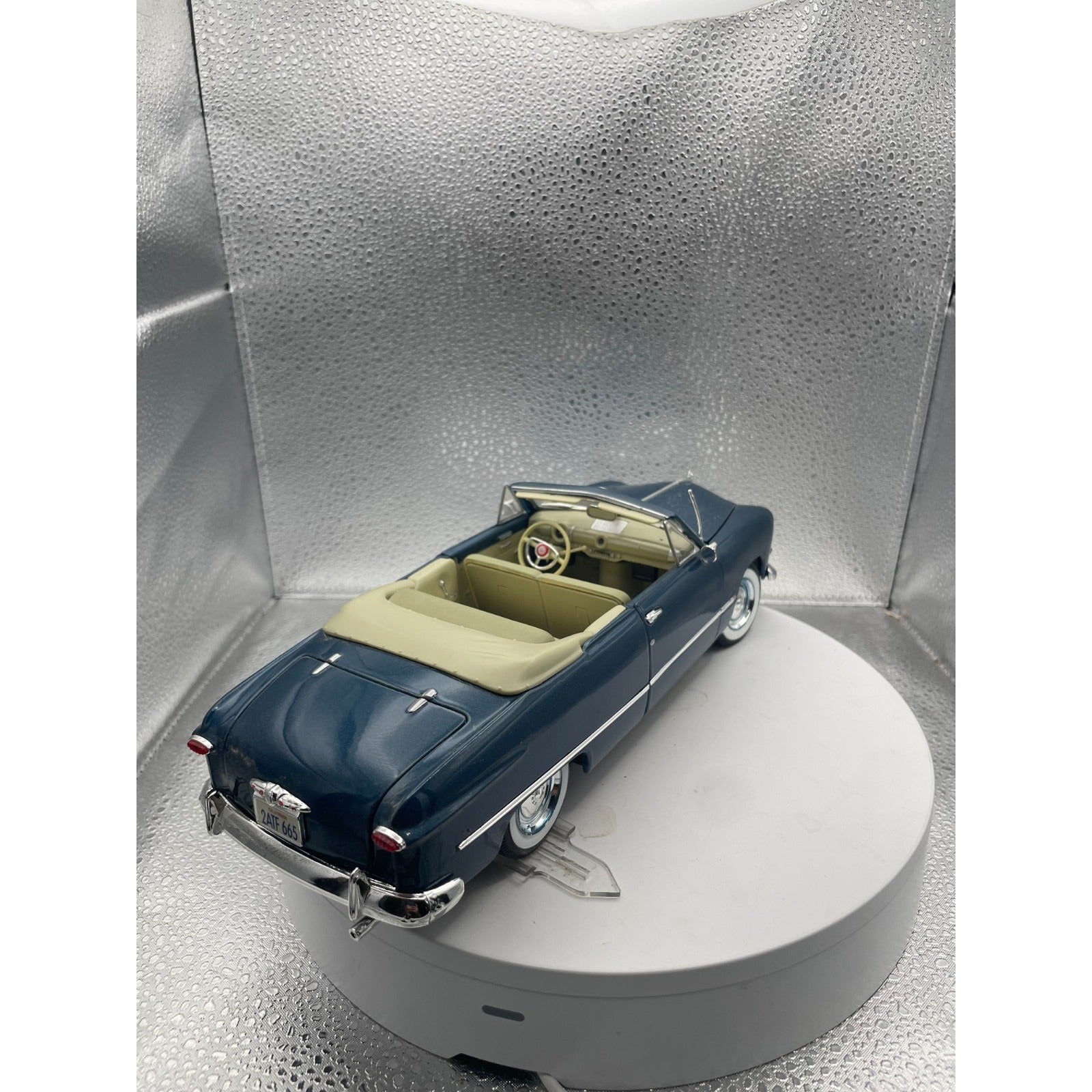 Maisto 1949 Ford Blue Convertible Die Cast, Scale: 1/18, 11322 back end/passenger side view