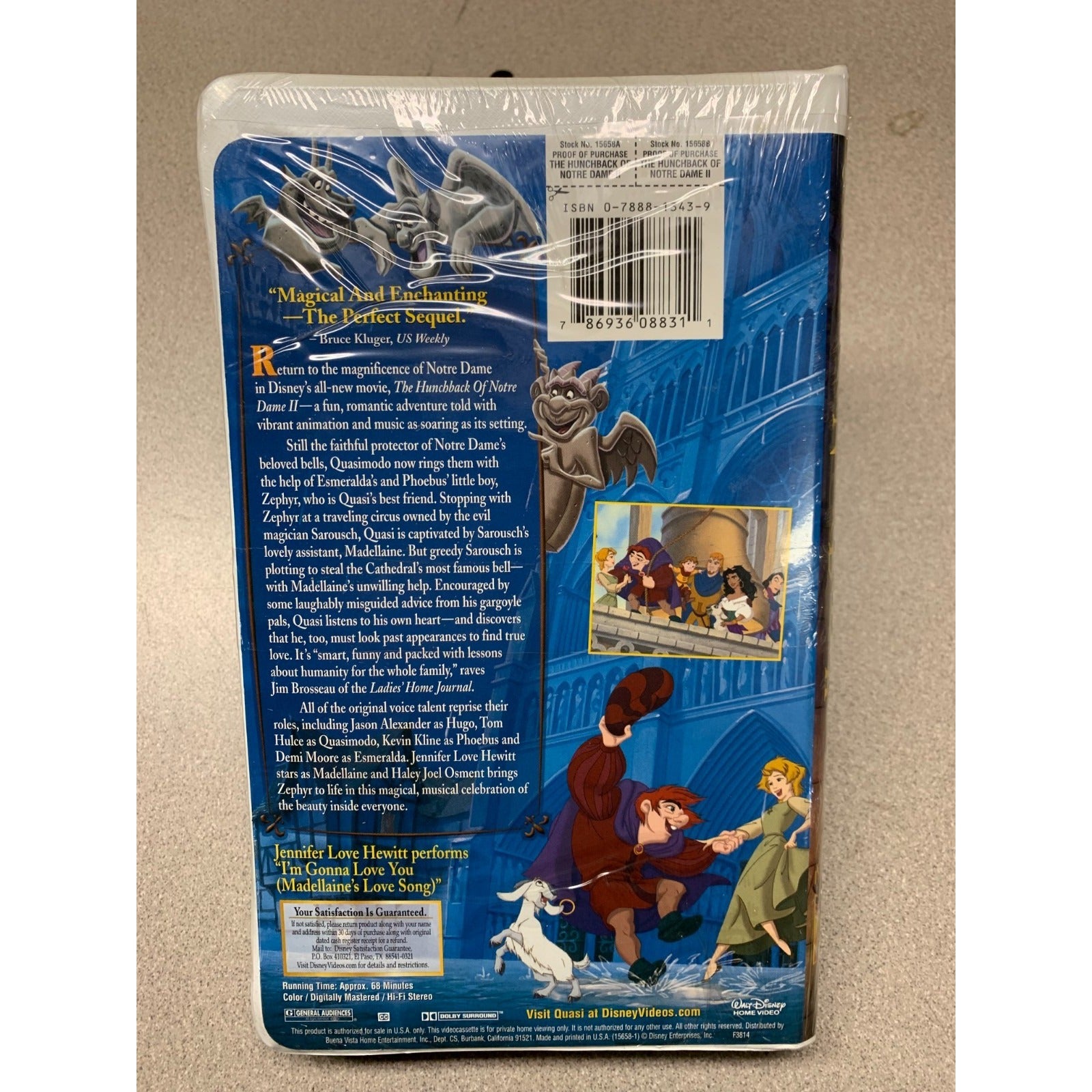 The Hunchback of Notre Dame 1 and 2 (Disney Movie VHS 1996 and 2002)
back of case of second video