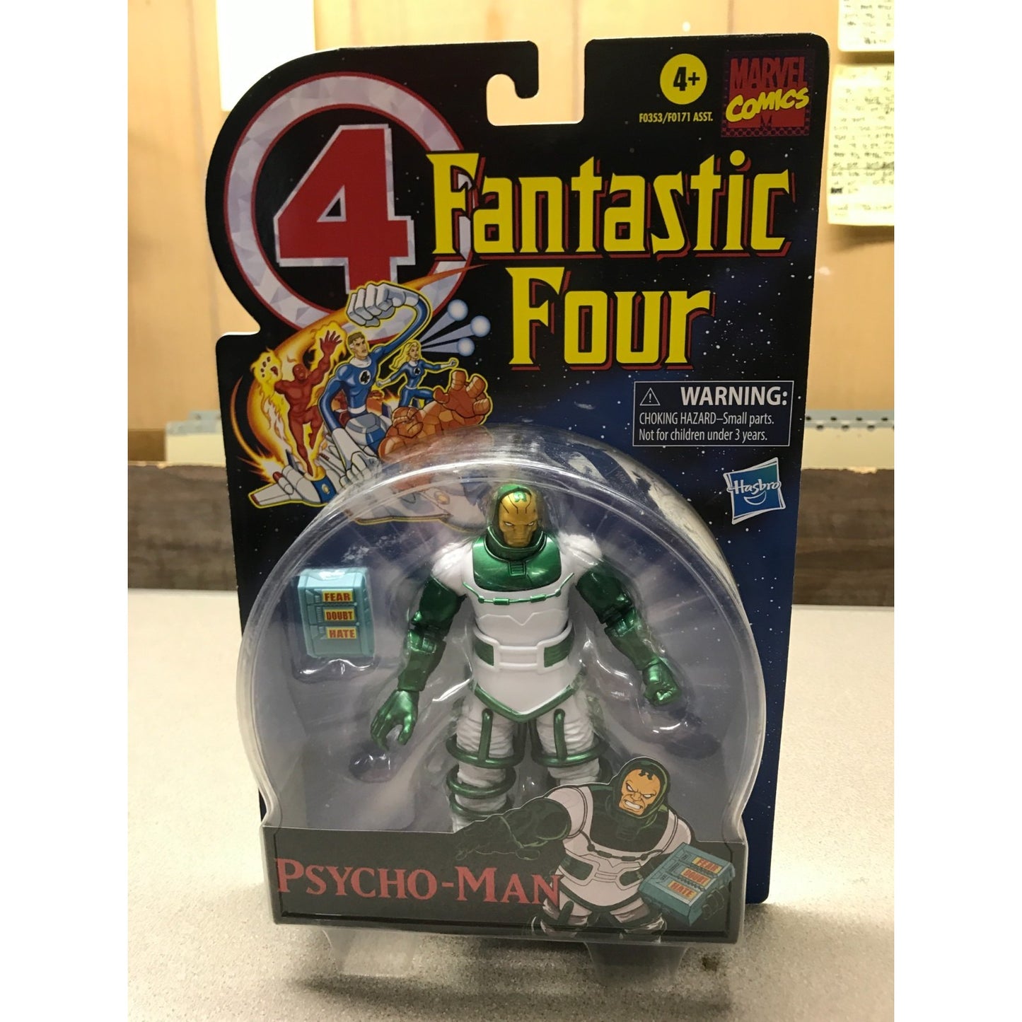 Fantastic Four Psycho-Man Figurine front of package displaying action figure