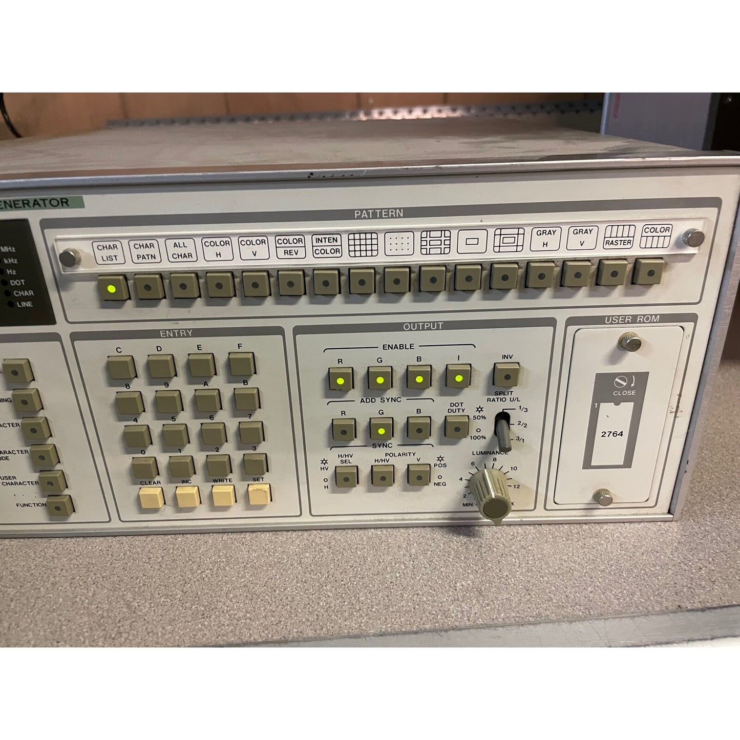 Leader LVG-1603 Programmable Video Generator front panel right side closeup