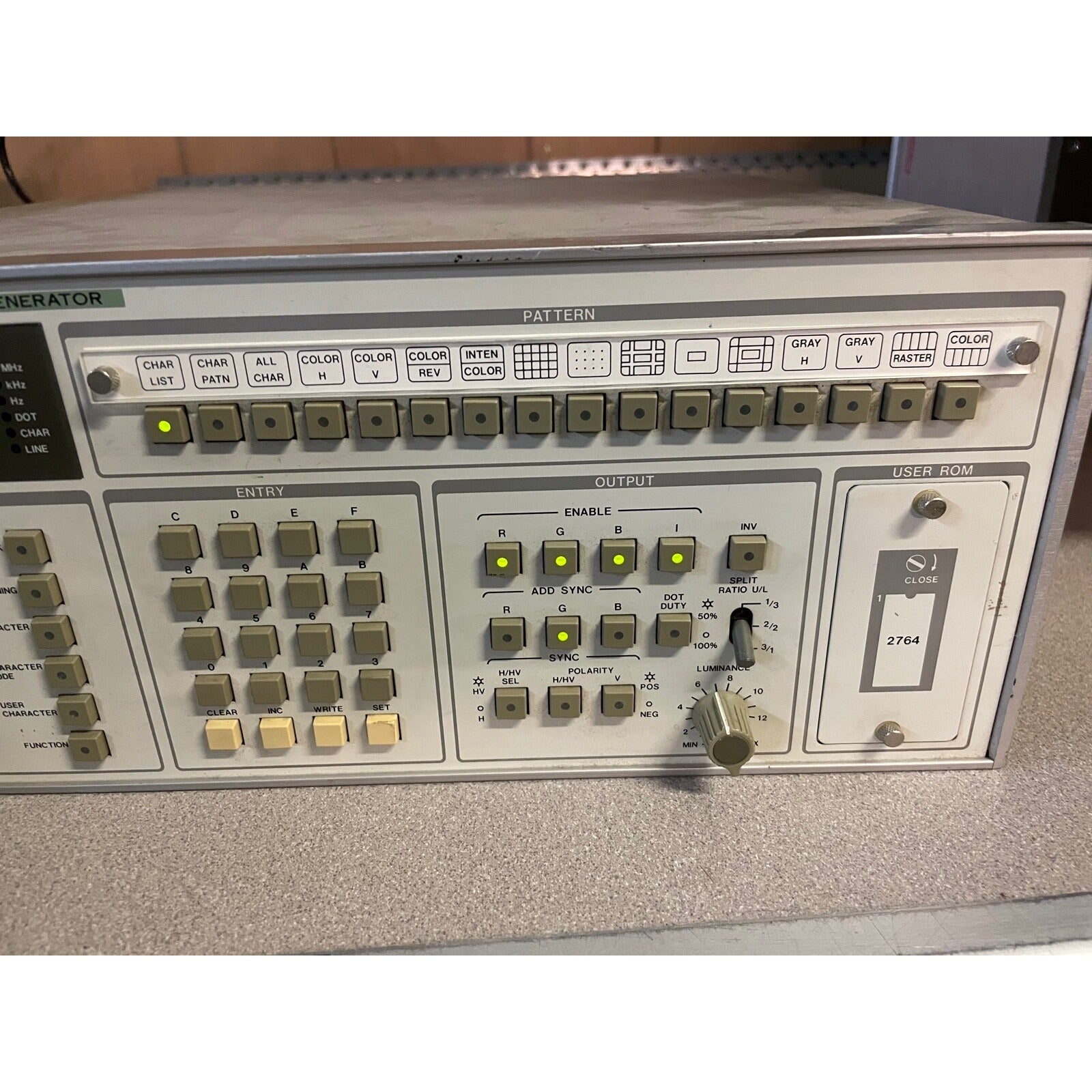 Leader LVG-1603 Programmable Video Generator front panel right side closeup