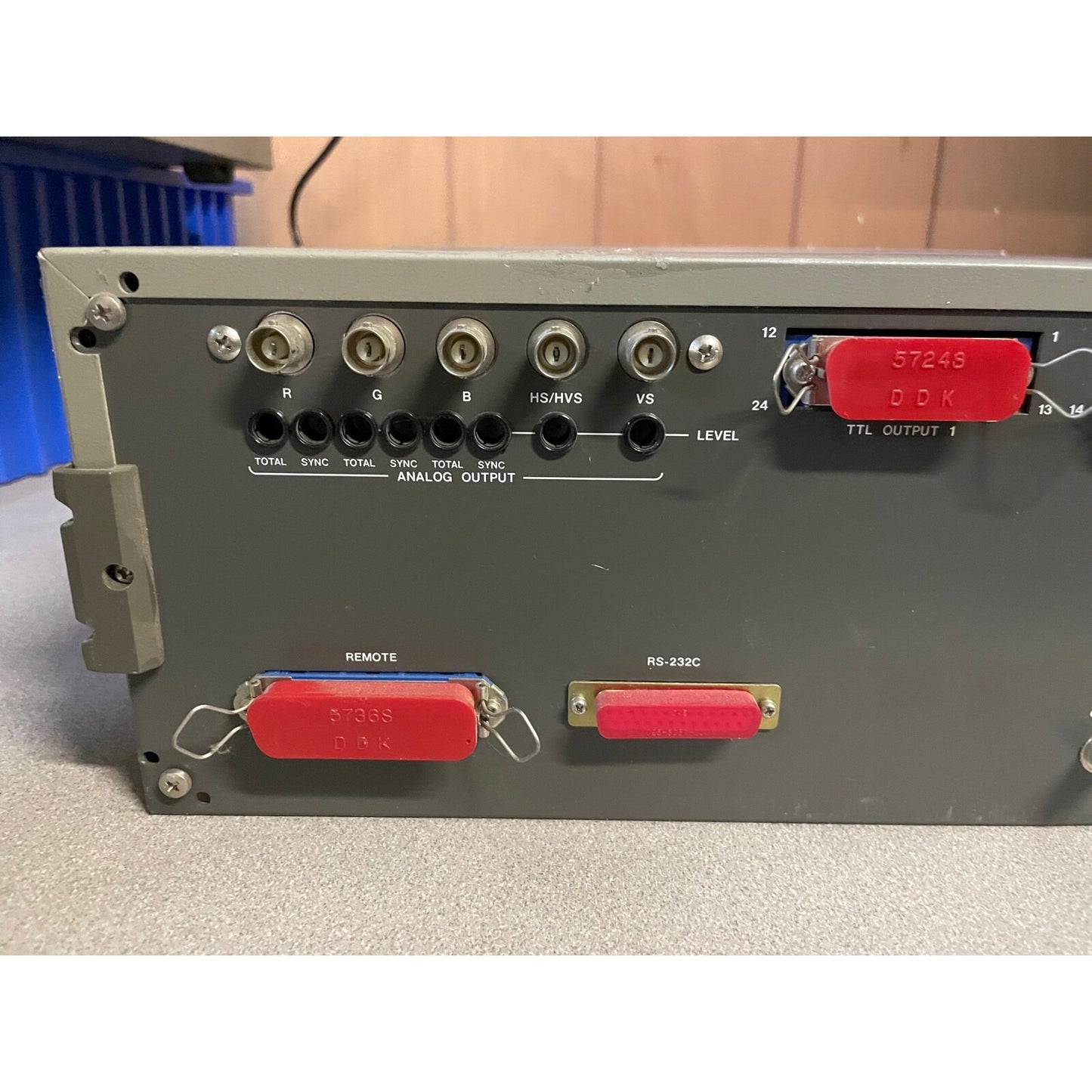 Leader LVG-1603 Programmable Video Generator back panel left side closeup