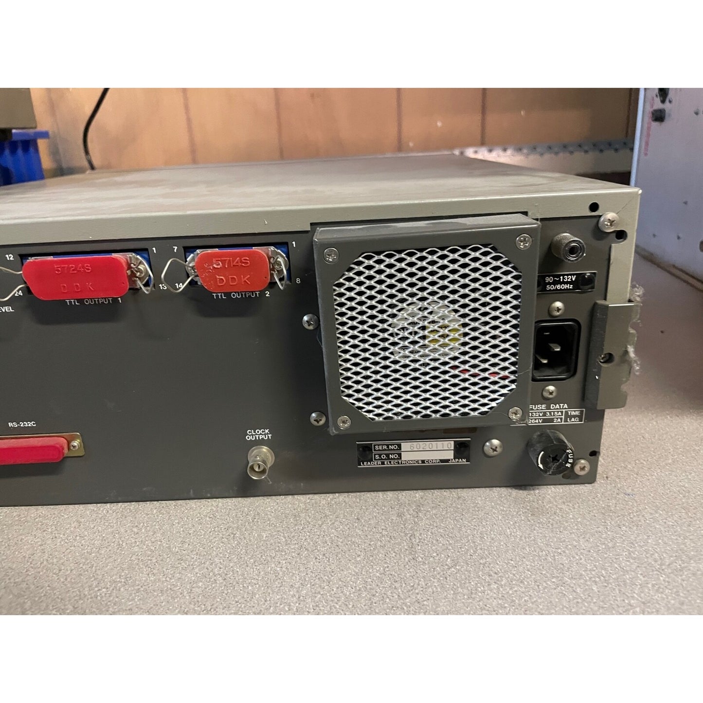 Leader LVG-1603 Programmable Video Generator back panel right side closeup