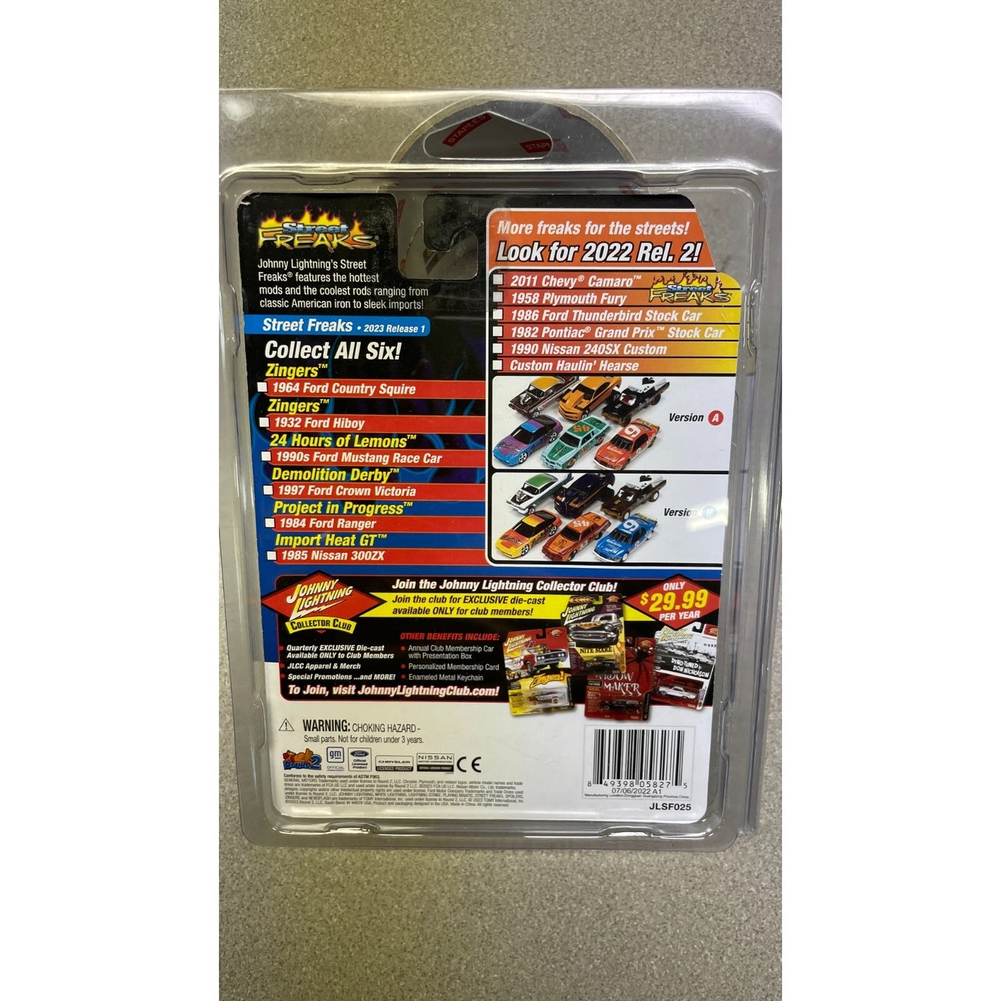 Johnny Lightning Street Freaks Die Cast 1984 Ford Ranger back of package collection details