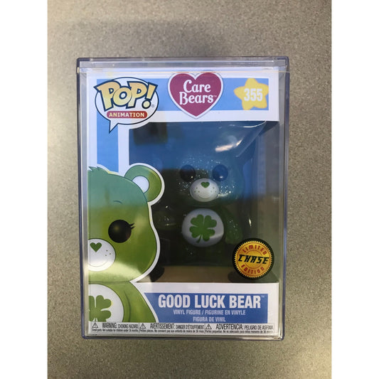 Funko Pop! Care Bears 355 Good Luck Bear with Case Chase front of package with bear displayed