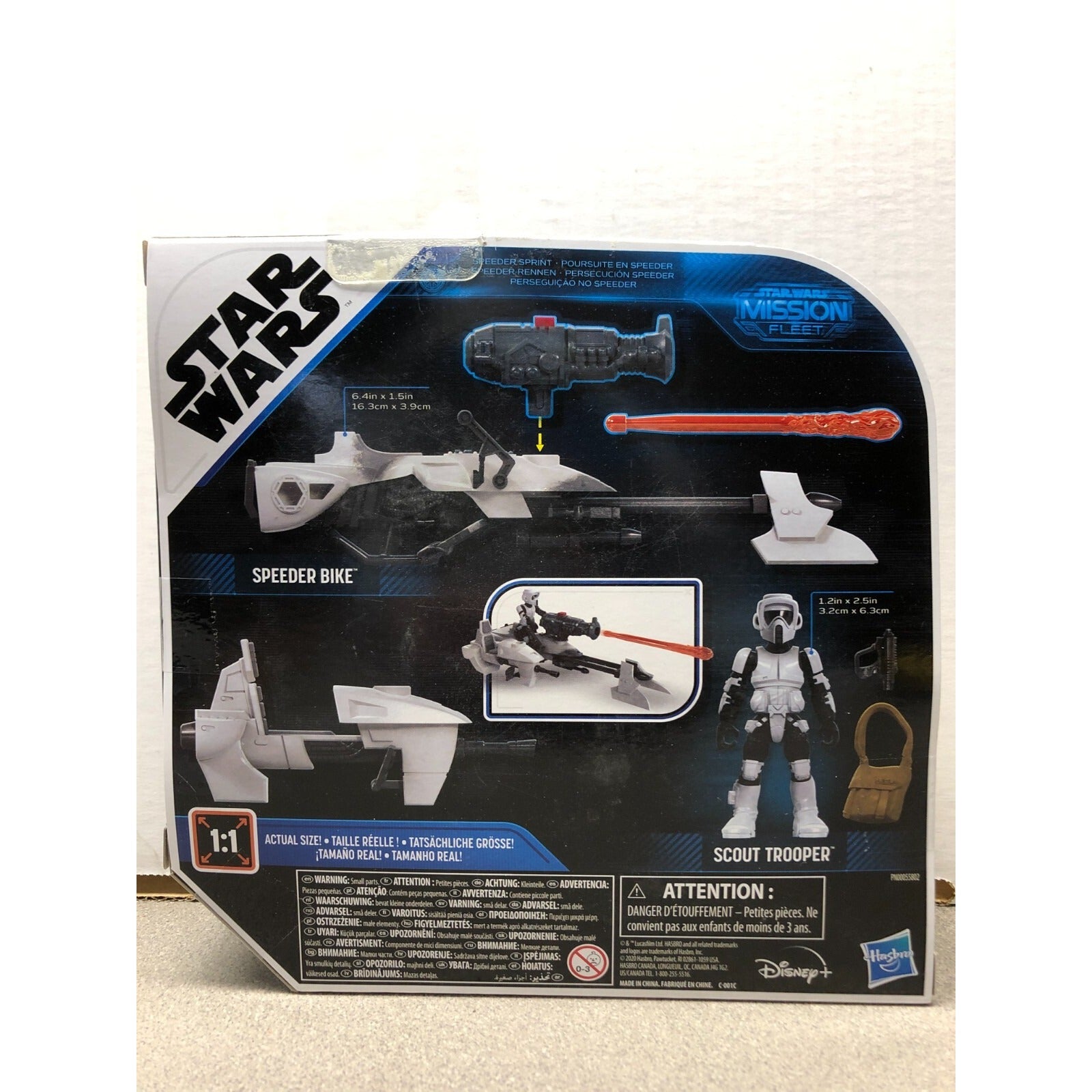 Star Wars Mission Fleet Speeder Bike F1128/E9678 ASST. back of package item details