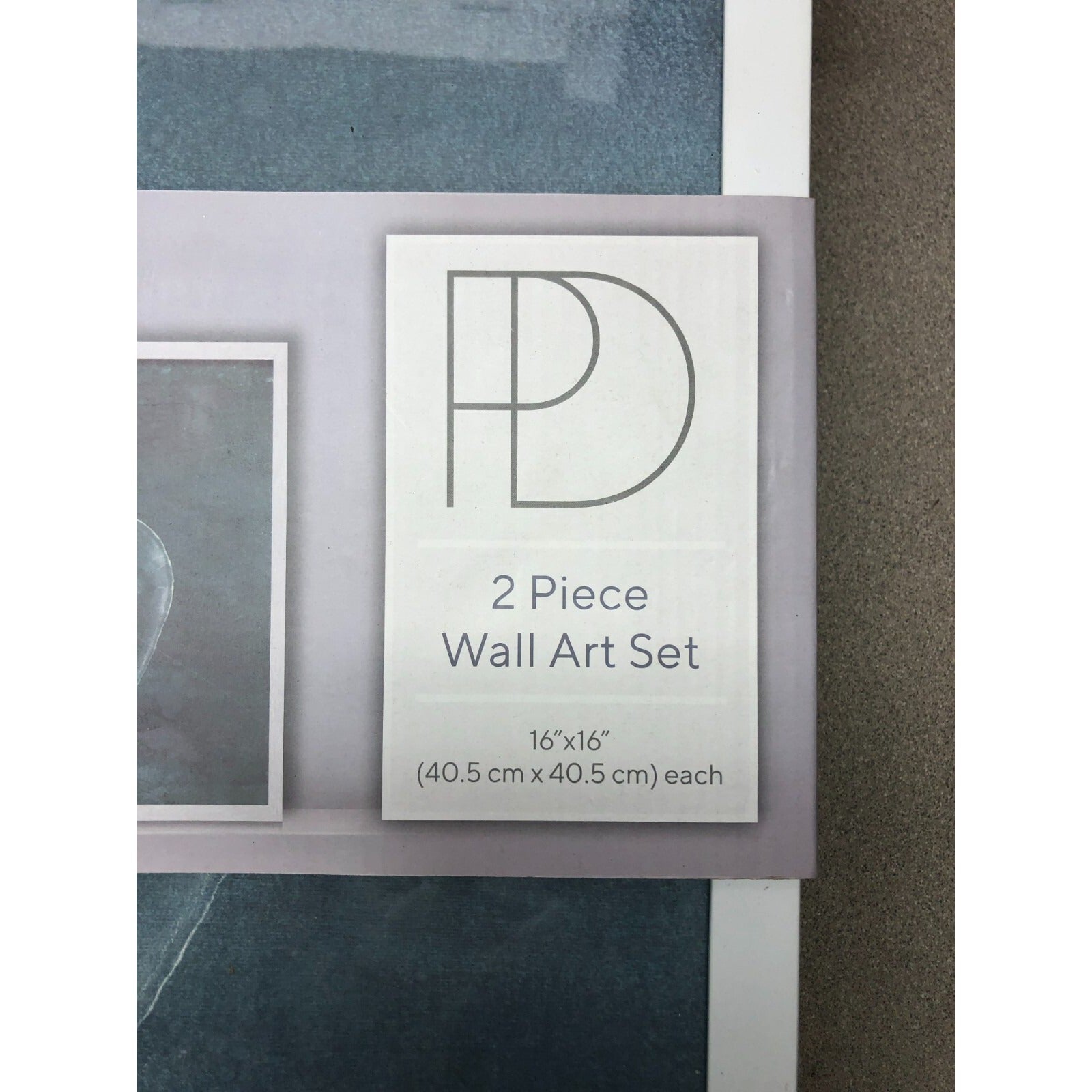 PD 2 Piece Wall Art Set Beach Shells label closeup