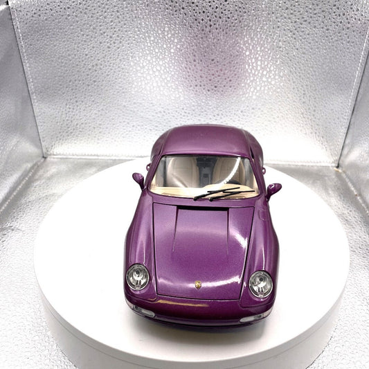 Burango 1993 Porsche Carrera 911 Purple Die Cast, Scale: 1/18 front end view
