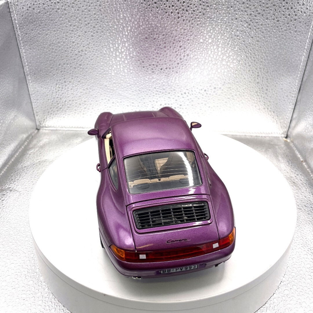 Burango 1993 Porsche Carrera 911 Purple Die Cast, Scale: 1/18 rear view