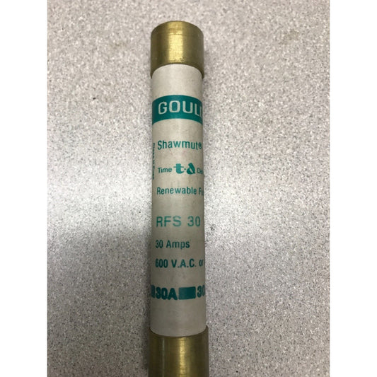 Gould Shawmut RFS30 30A 600VAC Time Delay Renewable Fuse