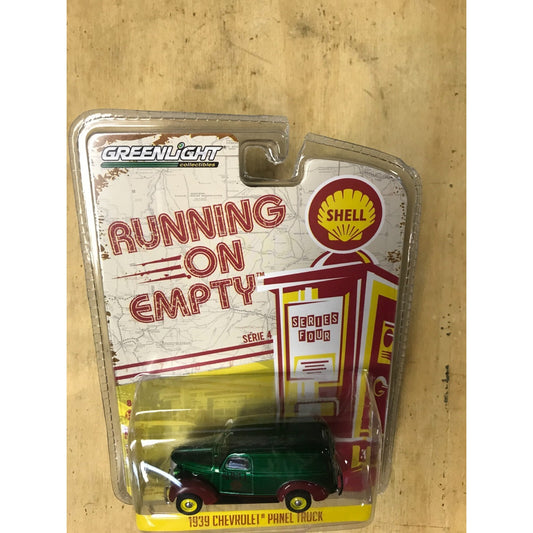 Greenlight 1939 Chevrolet Panel Truck front of package displaying toy truck