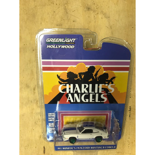 Greenlight Charlie's Angels 1976 Ford Mustang II Cobra II front of package displaying car