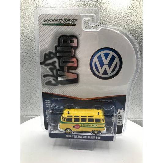 Greenlight V-Dub School Bus Chase 1964 Volkswagen Samba Bus front of package displaying bus