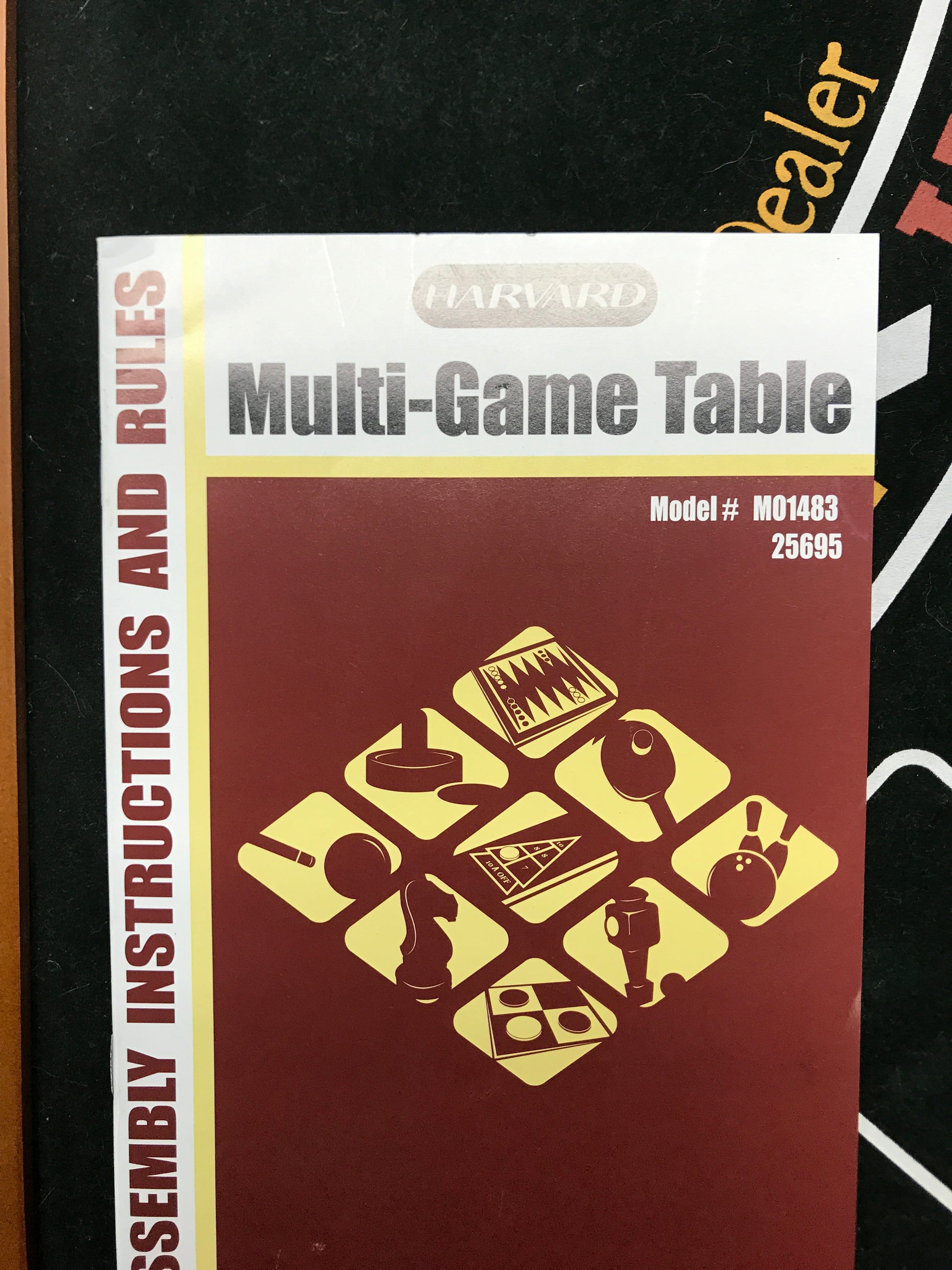 Harvard Muiti-Game Table Model: M01483 25695 Assembly Instructions