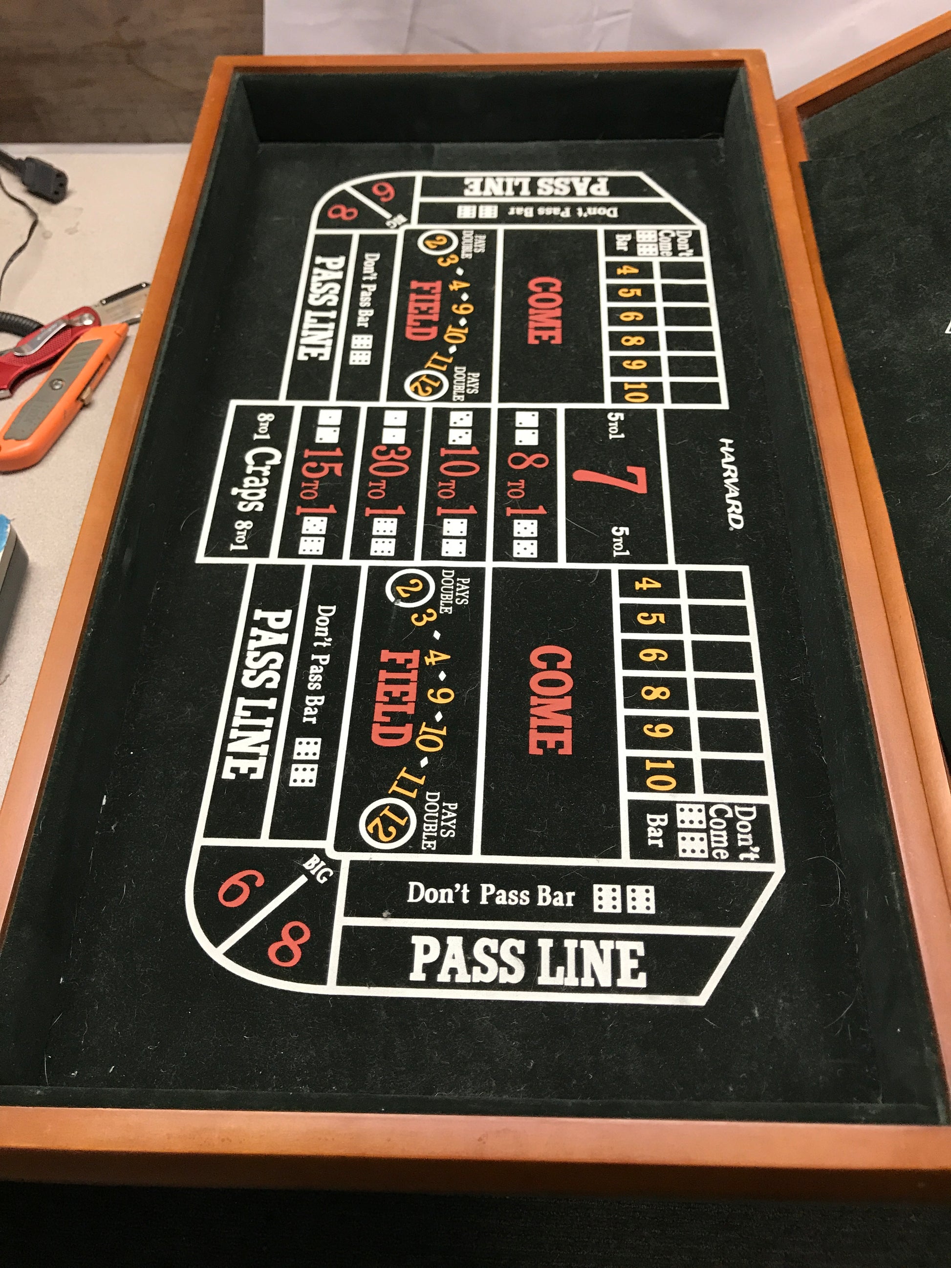 Harvard Muiti-Game Table Model: M01483 25695 Craps board