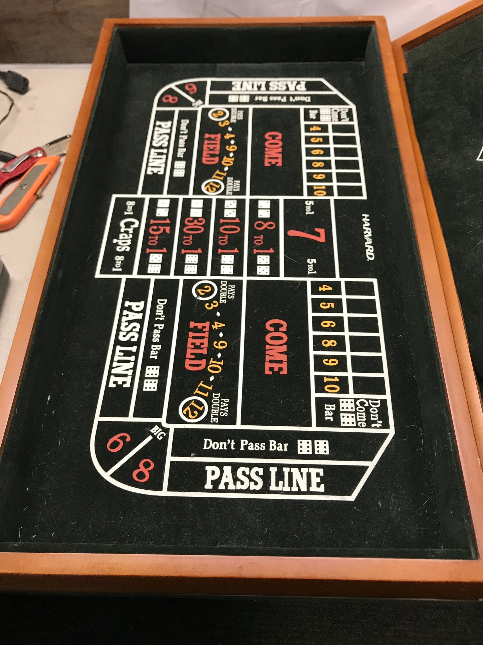 Harvard Muiti-Game Table Model: M01483 25695 Craps board