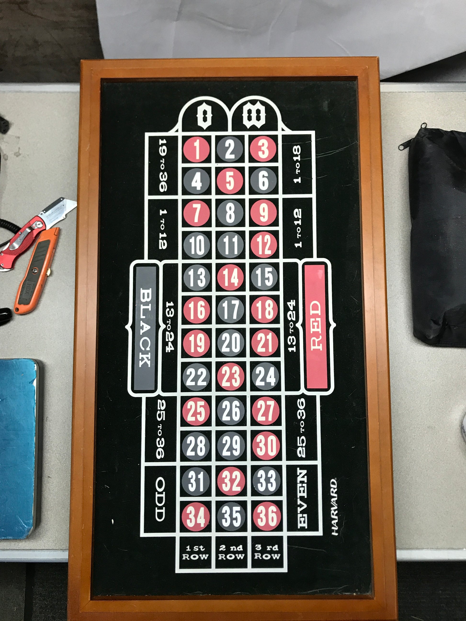 Harvard Muiti-Game Table Model: M01483 25695 Roulette board