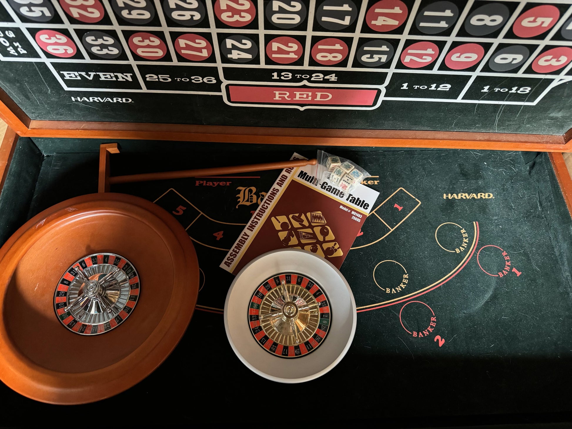 Harvard Muiti-Game Table Model: M01483 25695 Roulette wheels other accessories