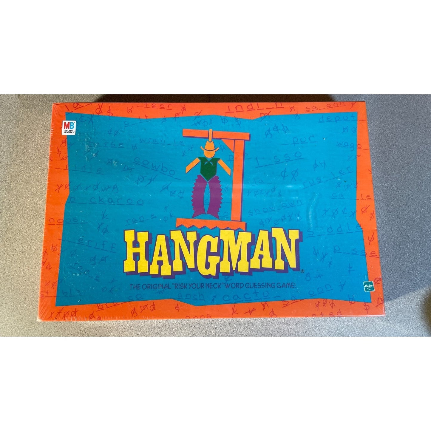 Hasbro Hangman - Original Unopened Board Game top of box with product logo