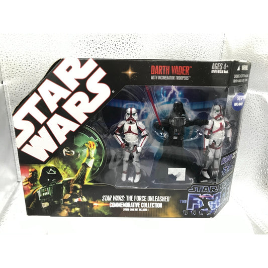 Hasbro Star Wars Darth Vader with Incinerator Troopers Action Figures front of package displaying figures
