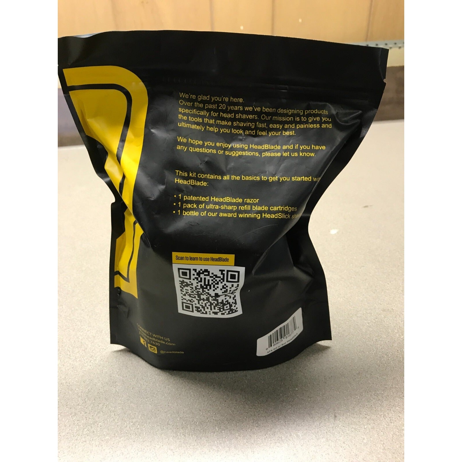 HeadBlade Head Shaving Kit, back of package