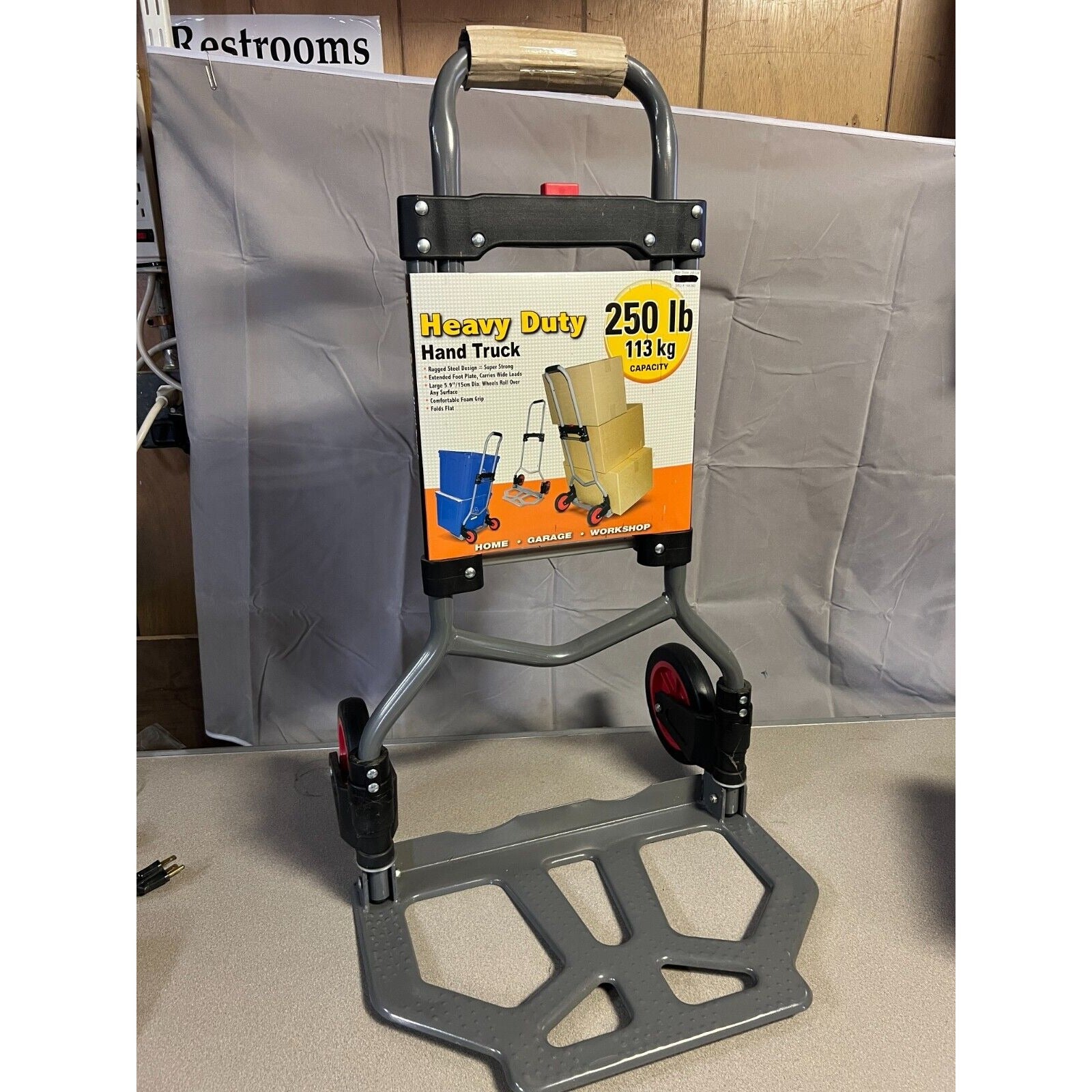 Heavy Duty Foldable Hand Truck 250lb (113kg) Capacity unfolded