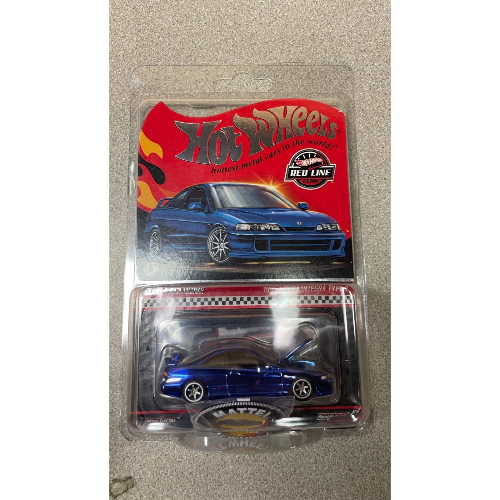 Hot Wheels 1995 Honda Integra Type R - Red Line Club Exclusive front of package with car visible