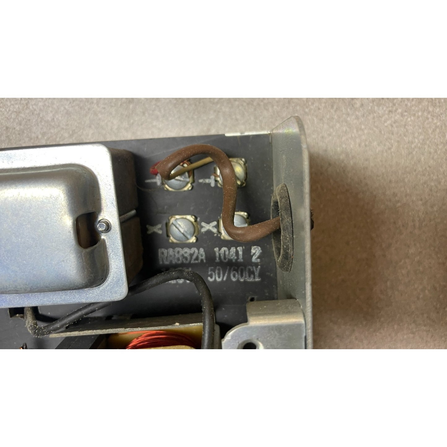 Honeywell Switching Relay RA832A closeup of internal wire connection