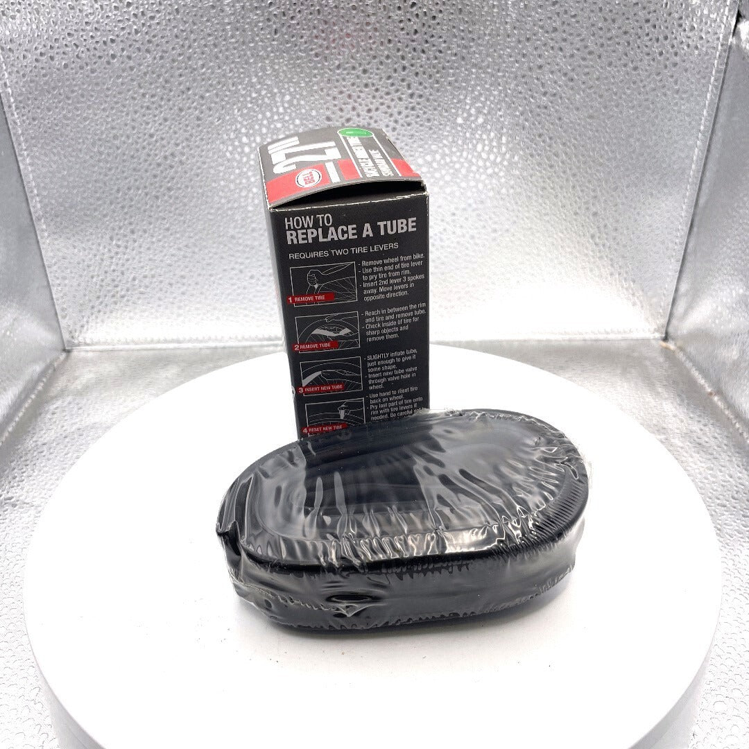 Bell 27" Bicycle Inner Tube Standard Valve, Fits Widths: 1 1/8" - 1 1/4" side of box and tube