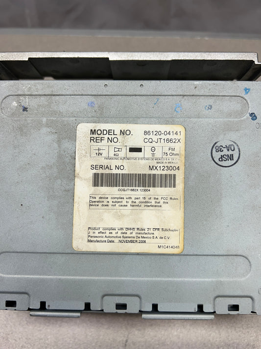 Stock Toyota Tacoma Radio (2005-2008) Model #: 86120-04141