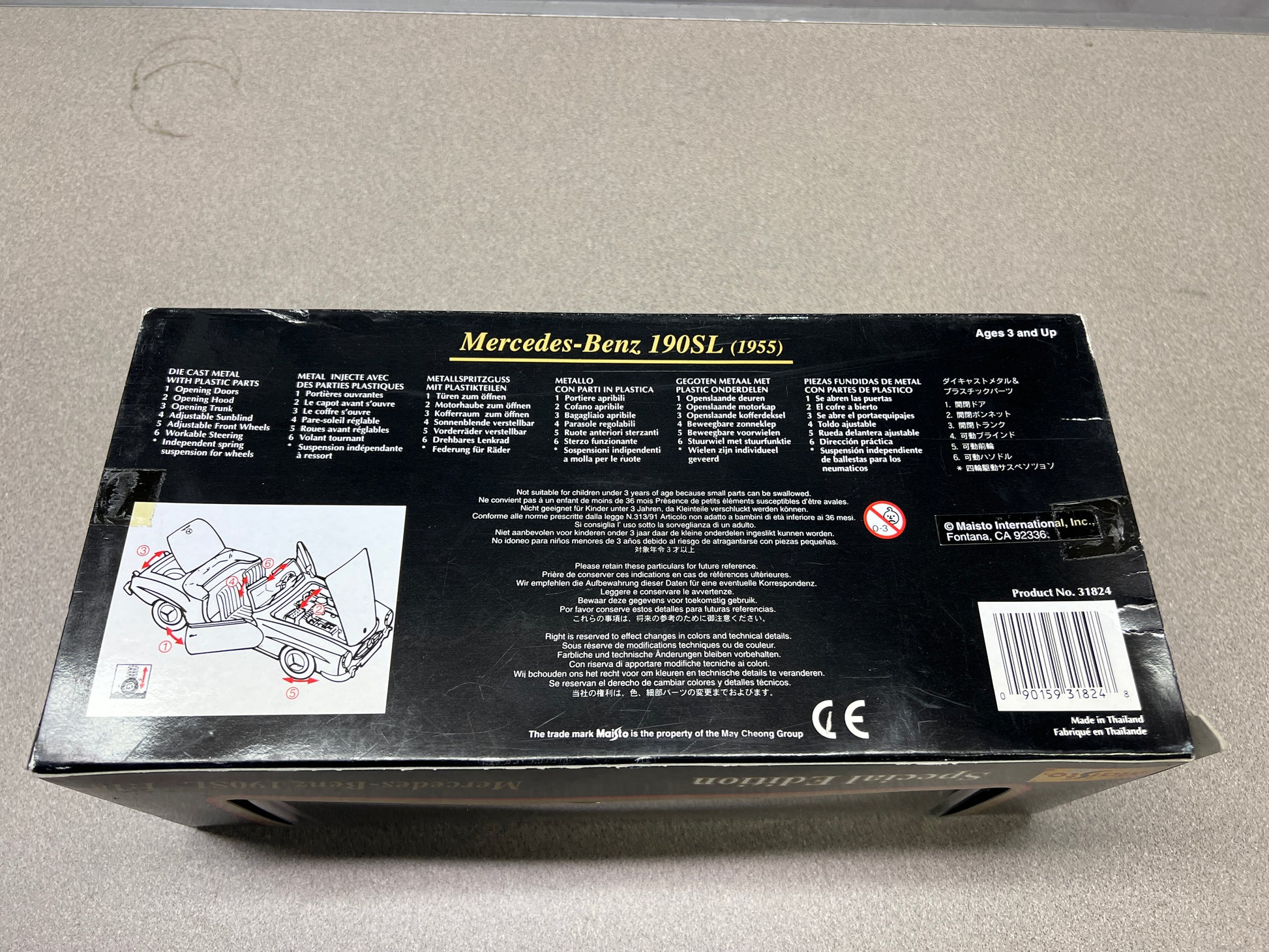 Maisito Special Edition 1:18 Mercedes Benz 190 SL (1955)  back of box item detail