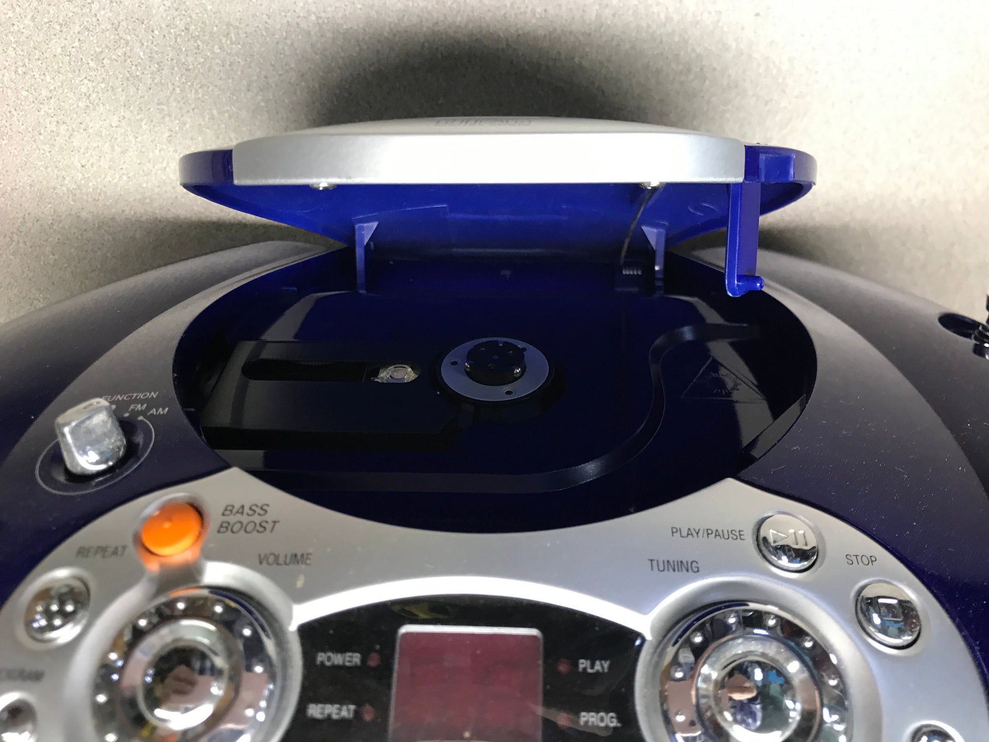 Craig CD6912B Blue Vintage Sports Stereo Radio CD Open