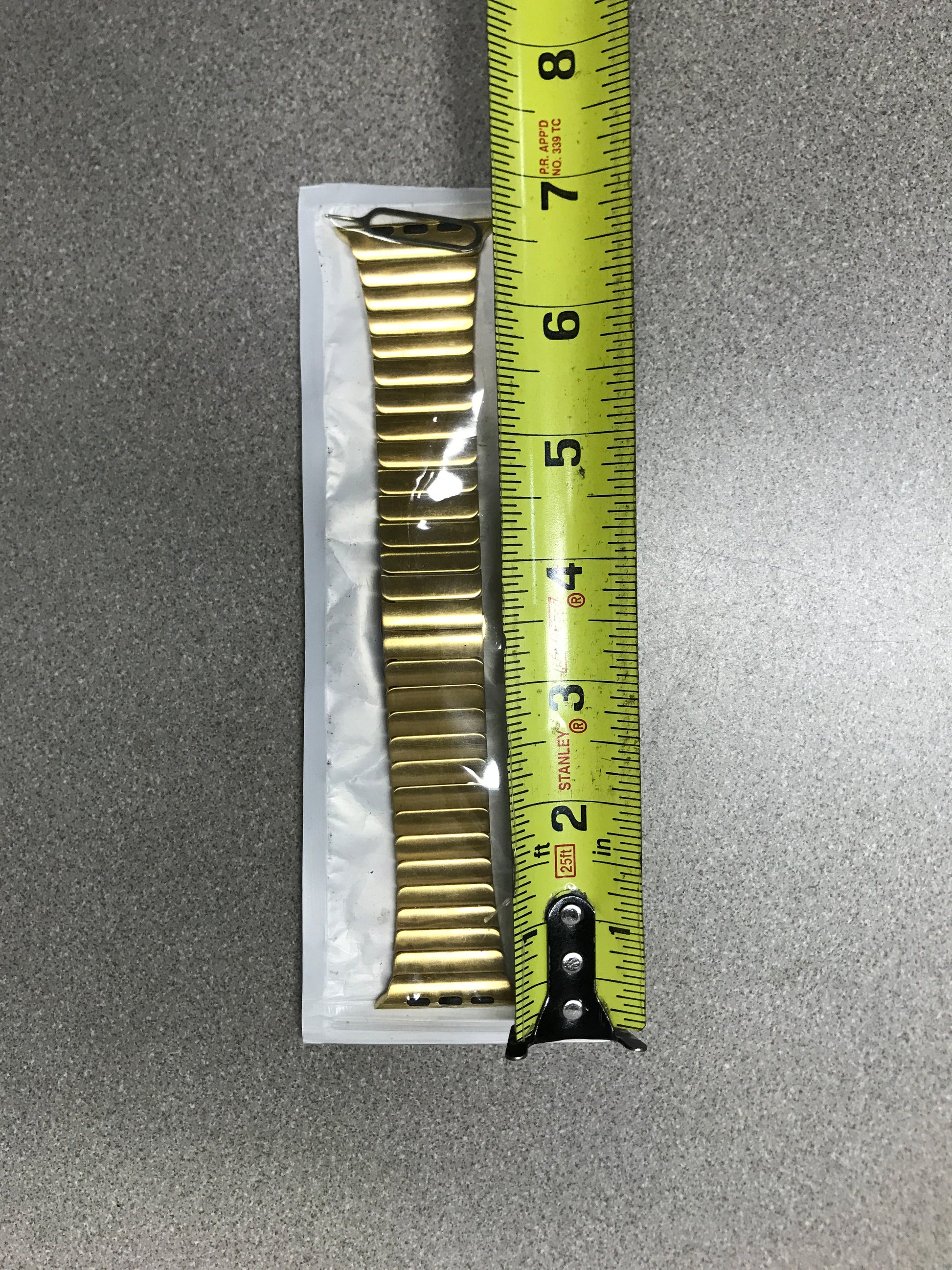 Gold Apple Watch Strap 7in measurement