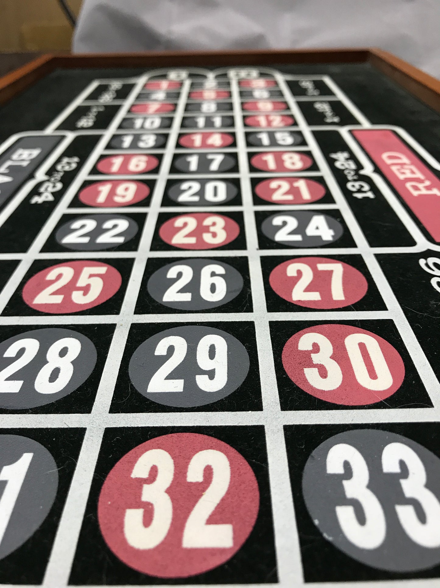 Harvard Muiti-Game Table Model: M01483 25695 Roulette board close up