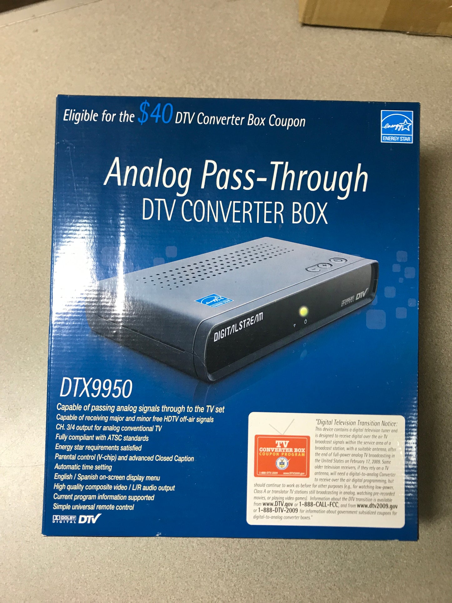 DTX9950 Analog Pass-Through DTV Converter Box