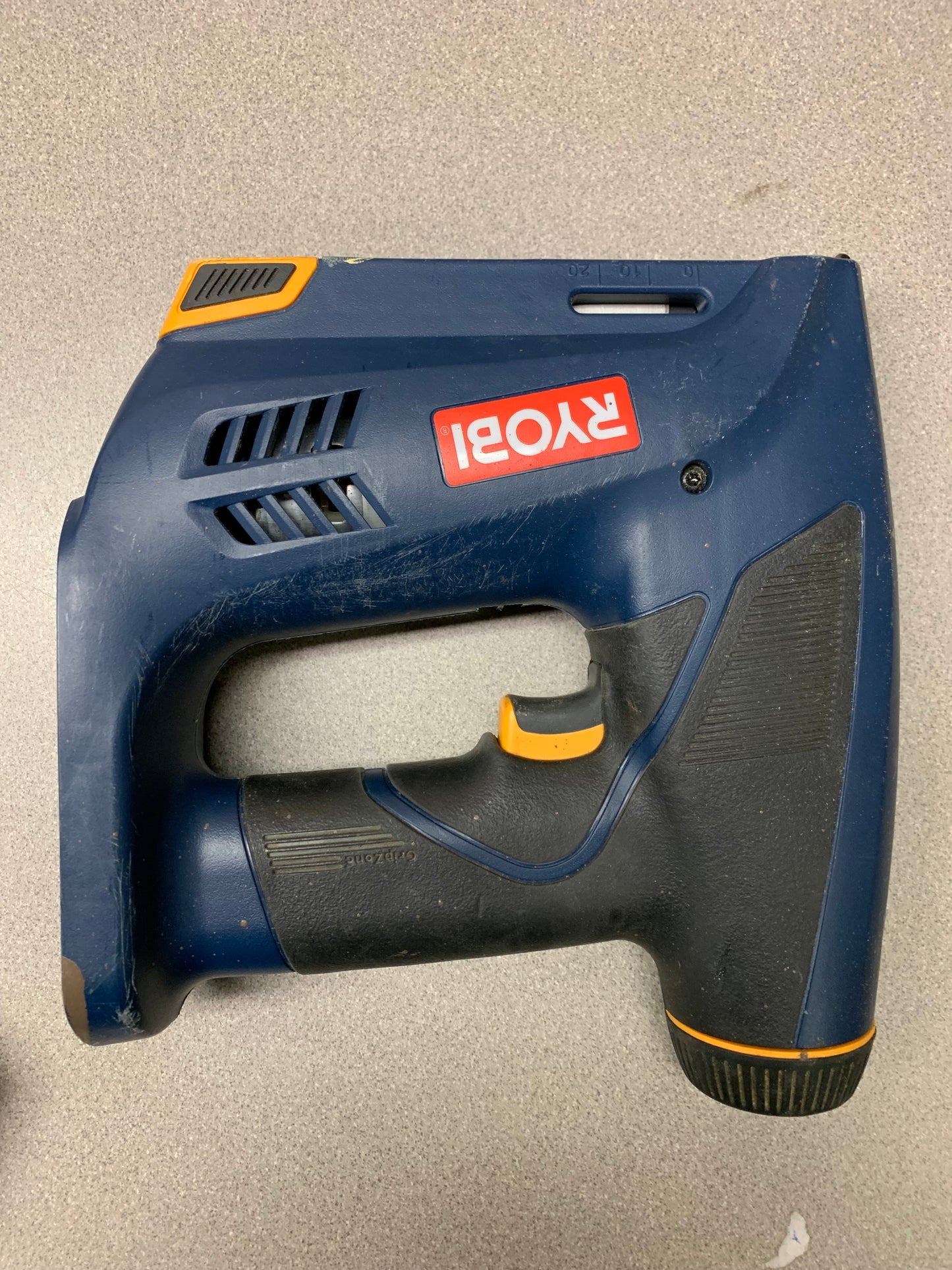 Ryobi Cordless Staple Gun P301 with Battery 18V Electric side view of staple gun