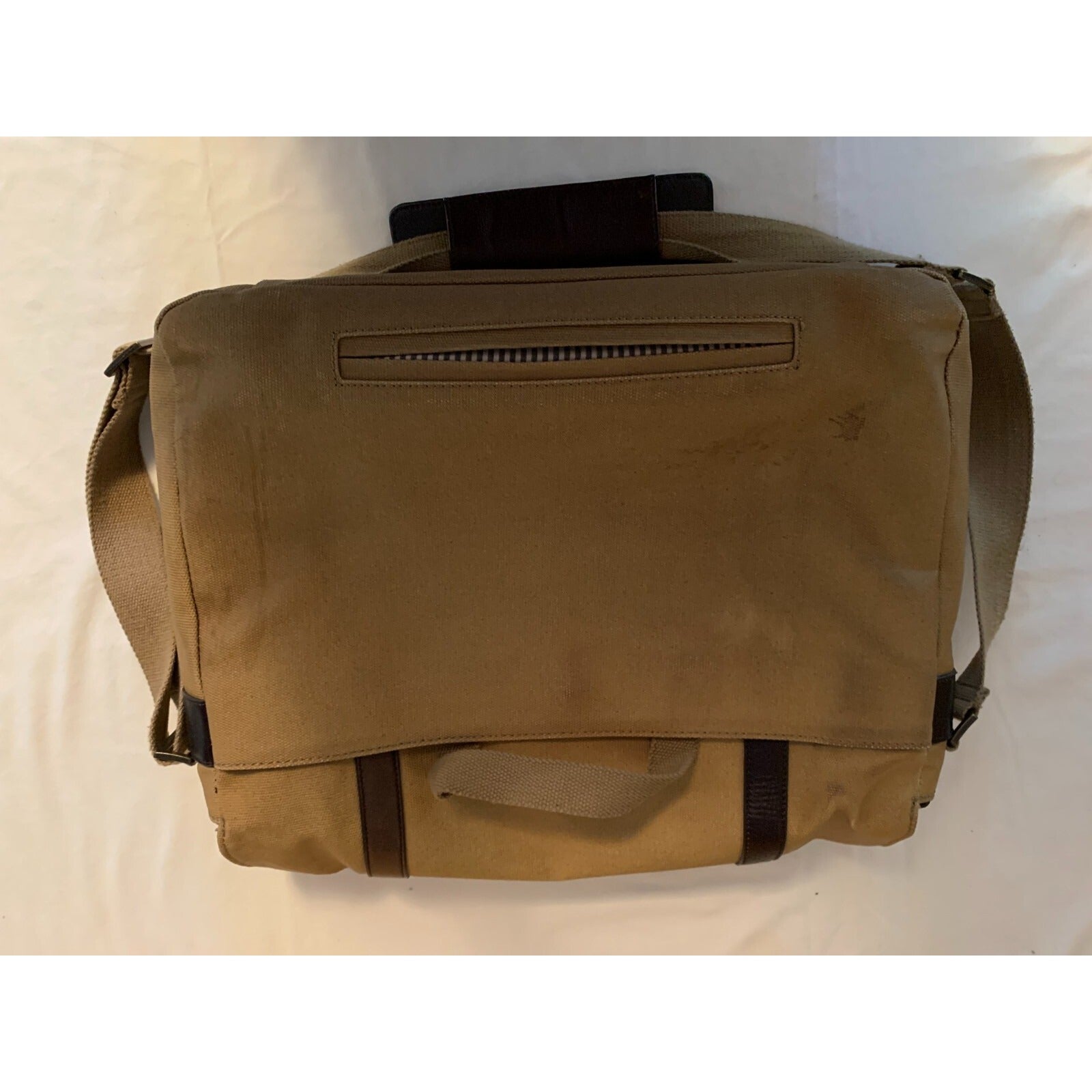Brown/Tan Satchell Laptop Bag PT back of bag view
