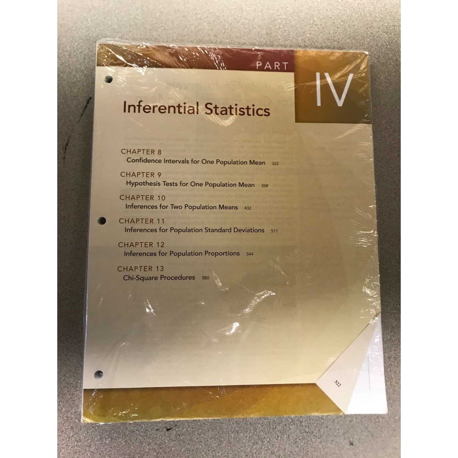 Inferential Statistics Part IV 4 Loose-leaf Version front cover