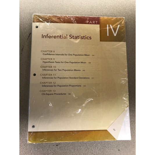 Inferential Statistics Part IV 4 Loose-leaf Version front cover