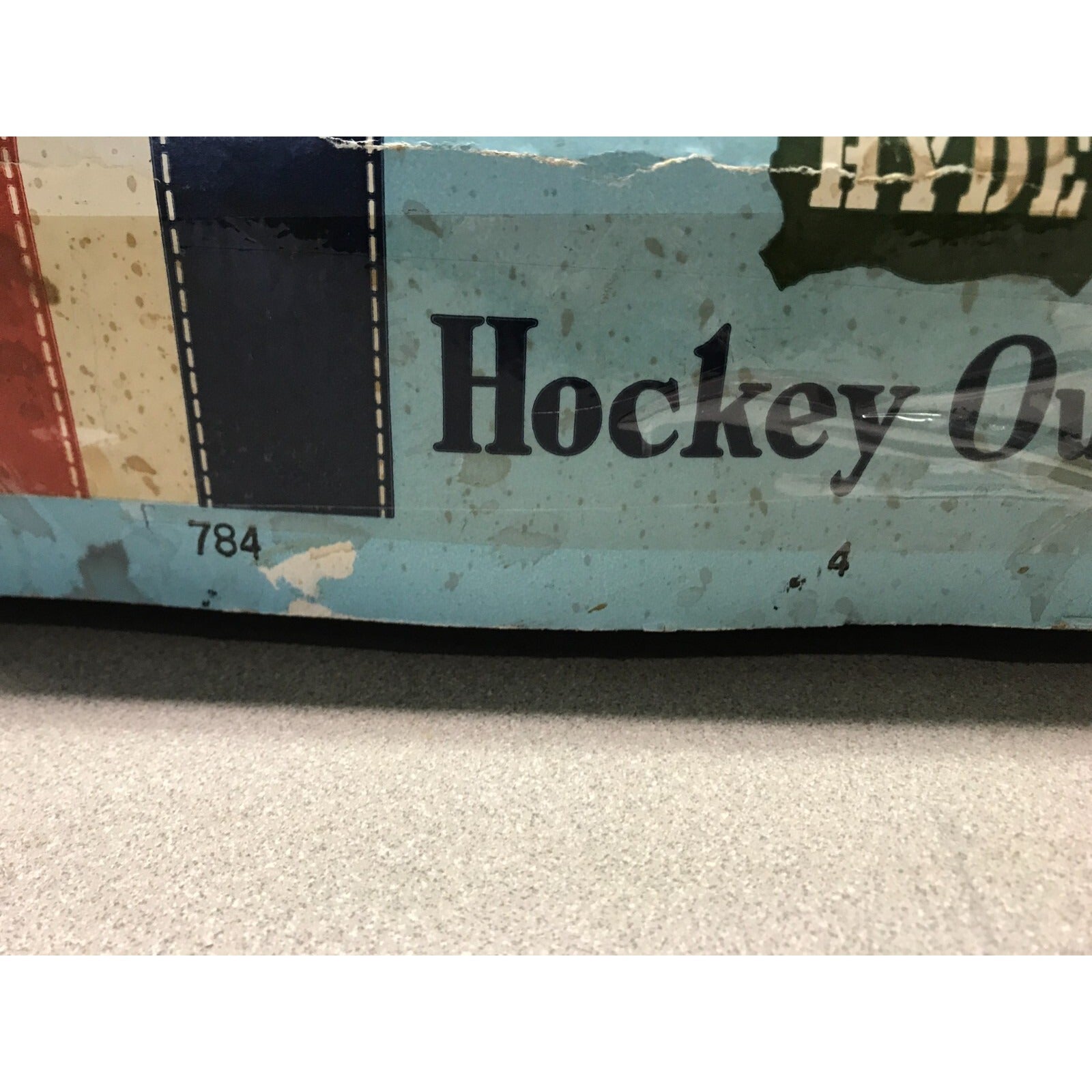 Vintage Hyde Jr. Blue Liner 784 4 Hockey Skates side of box shows age