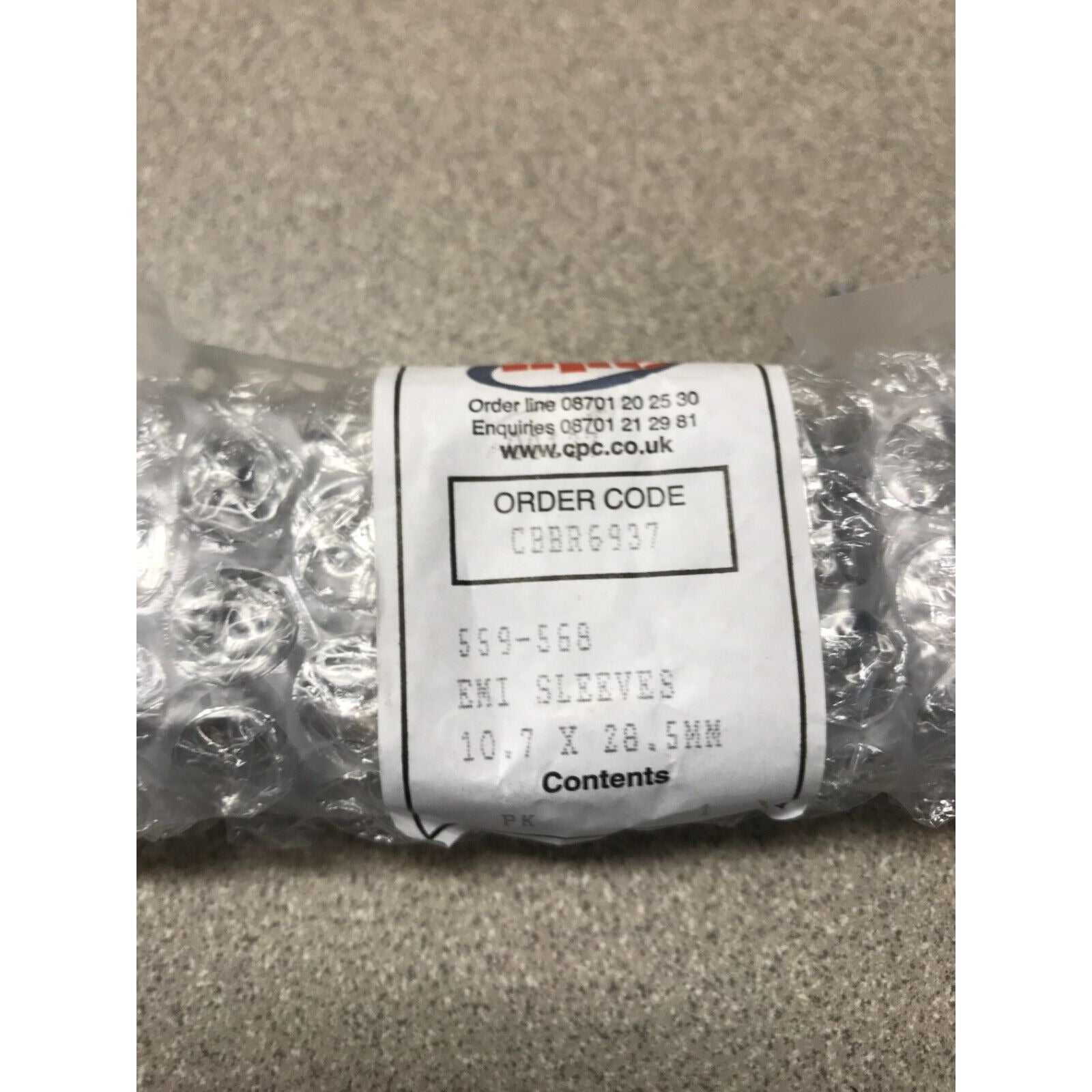CPC Ferrite EMI Sleeves 559-568 10.7x28.5mm
