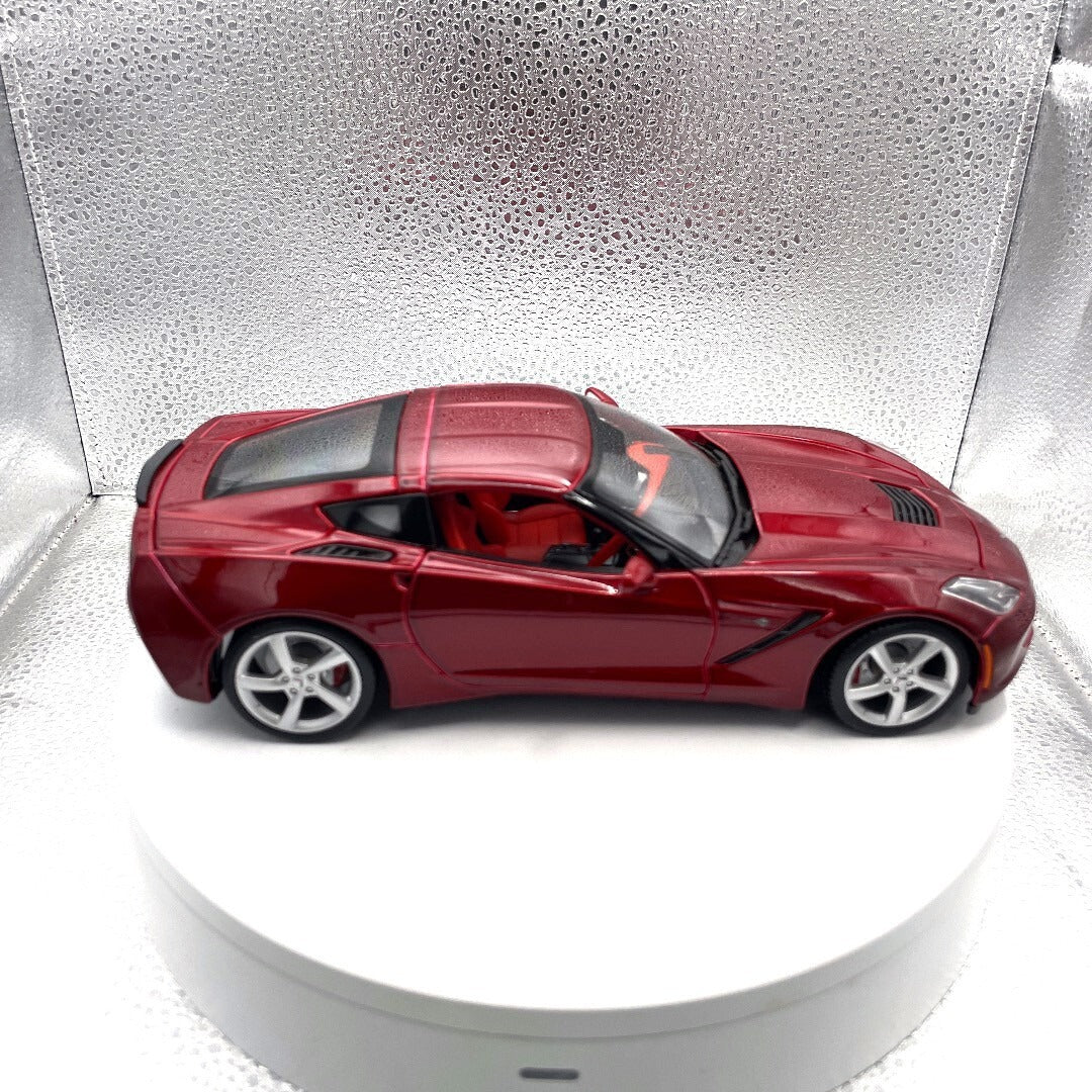 Maisto 2014 Corvette Stingray Red Die Cast, 1/18 Scale 11328 passenger side view