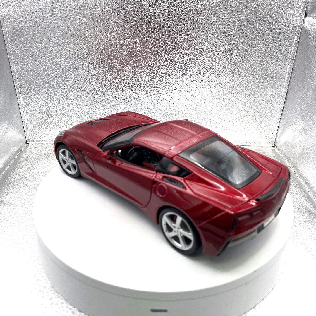 Maisto 2014 Corvette Stingray Red Die Cast, 1/18 Scale 11328 driver's/rear side view