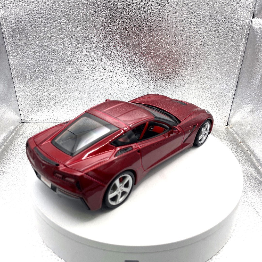 Maisto 2014 Corvette Stingray Red Die Cast, 1/18 Scale 11328 rear/passenger side view