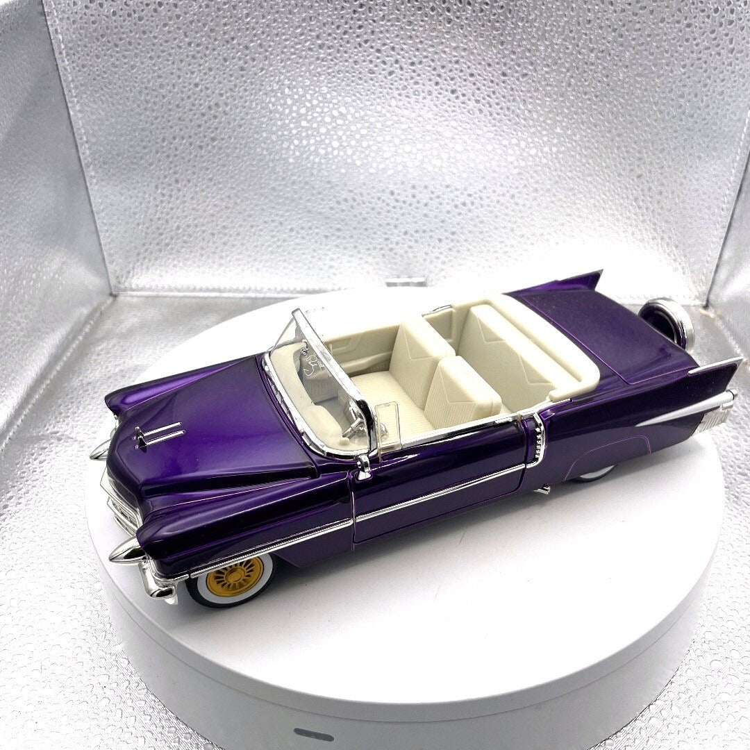Jada Elvis Presley 1956 Cadillac Eldorado Purple Die Cast, Scale: 1/24, No. 31002 driver's side/front view