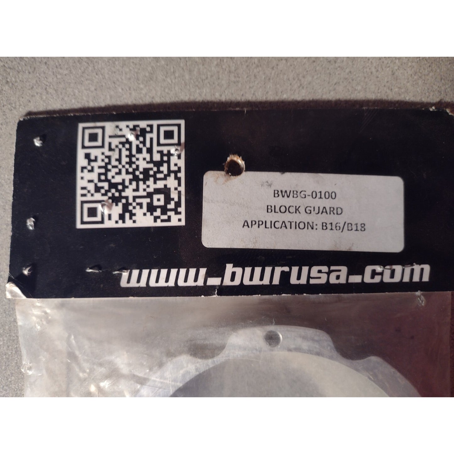 BWR BWBG-0100 Block Guard, Application B16/B18 top of package QR code, item details